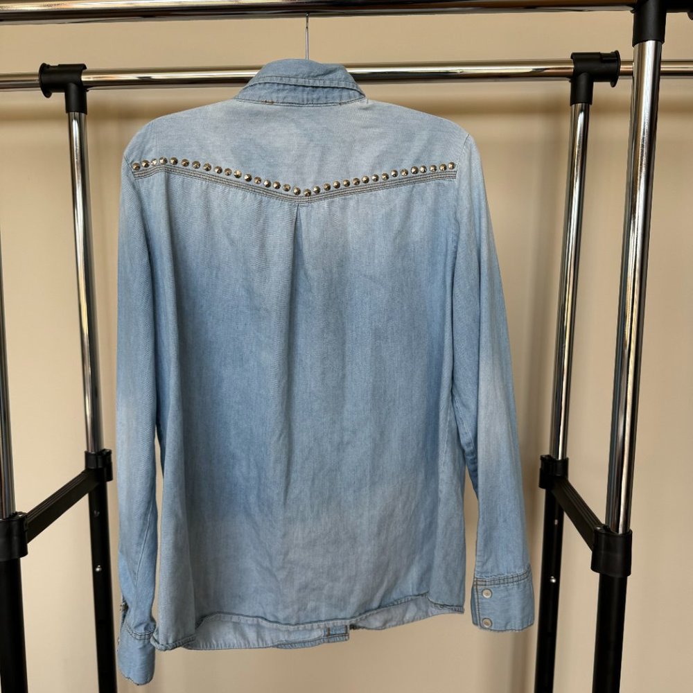 Mudd Denim 90s Studded Button Down Shirt Faded Vintage - Picture 5 of 9